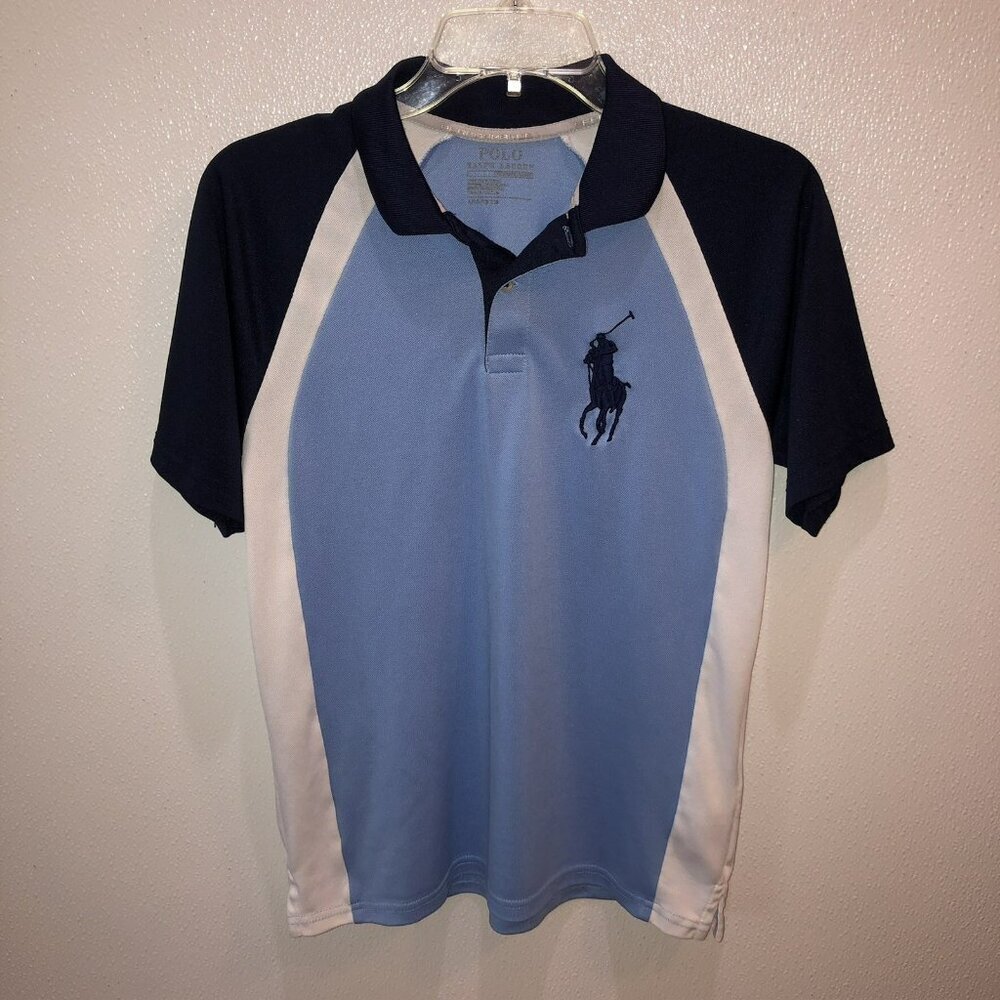 Polo Ralph Lauren Big Pony Blue Colorblock Boys Large 14-16 Classic Fit - Picture 6 of 6